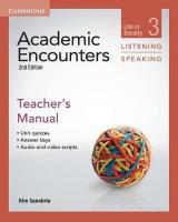 Academic Encounters Level 3 Listening and Speaking Teacher's Manual