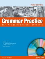 Grammar Practice for Pre-Intermediate Students Student's Book without Answer Key with CD-ROM